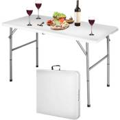 Table de Camping Pliante 120x60x74 cm - avec poignée de Transport - Table Pliante idéale comme Table de Camping - Table de Jardin - Table de bière