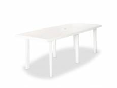 Table de jardin blanc 210 x 96 x 72 cm plastique