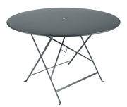 Table pliante Bistro / Ø 117 cm - 6/8 personnes - Trou parasol - Fermob gris en métal