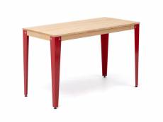 Table salle a manger lunds 80x140x75cm rouge-naturel.