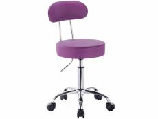 Tabouret de bar-tabouret de travail à roulettes-chaise de bureau-hauteur réglable-violet