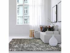 Tapis salon 60x110 cm rectangulaire vintage scandinave gris entrée adapté au chauffage par le sol