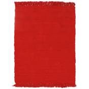 Thedecofactory - simply coton - Tapis 100% coton rouge 120x170 - Rouge