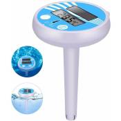 Thermomètre de piscine numérique solaire flottant - Thermomètre de piscine électronique - Thermomètre solaire flottant - Avec écran LCD - Pour