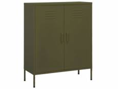 Vidaxl armoire de rangement vert olive 80x35x101,5 cm acier