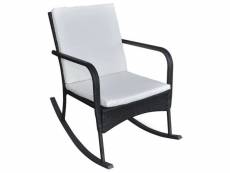 Vidaxl chaise à bascule d'extérieur noir résine