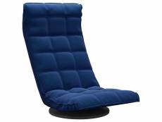 Vidaxl chaise de sol pivotante bleu velours
