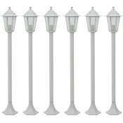 Vidaxl - Lampe de jardin à piquet 6 pcs E27 110 cm Aluminium Blanc