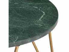 Vidaxl table basse vert 65x65x42 cm pierre véritable et texture marbre 286447