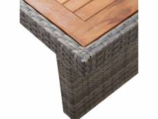 Vidaxl table de jardin 240x90x74 cm résine tressée et bois d'acacia 310070