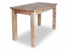 Vidaxl table de salle à manger bois de récupération 120 x 60 x 77 cm 244496