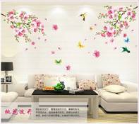 WallPicture Art-Pink Plum Blossom Flower & Bird Decal