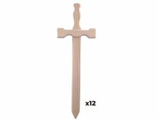 12 épées en bois 39 x 13 cm 100990-12