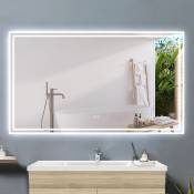 120x70cm miroir lumineux de salle de bain regtanglaire avec Bluetooth et 3 Couleurs - Acezanble