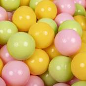 50 ∅ 7Cm Balles Colorées Plastique Pour Piscine Enfant Bébé Fabriqué En eu, Vert Clair/Jaune/Rose Poudre - vert clair/jaune/rose poudre - Kiddymoon