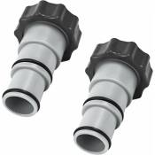 Adaptateur de tuyau de rechange Intex pour pompe avec filetage - Pour tuyau de 1,5 et 1,25' - Série a 25077RP 8' Gris Lot de 2 - Rhafayre