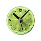 Aimant Réfrigérateur Magnet Frigo Horloge Murale Rond Motif Citron Vert