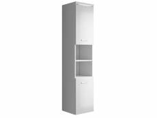 Armoire de rangement paso hauteur 160 cm blanc brillant - meuble de rangement haut placard armoire colonne