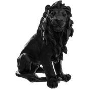 Atmosphera - Sculpture lion en résine H31 noir - Noir