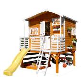 Cabane pour enfant avec lit intérieur et toboggan