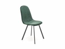 Chaise design velours vert métal gris candace 99