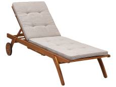 Chaise longue en bois solide bois clair