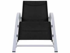 Chaise longue textilène et aluminium noir