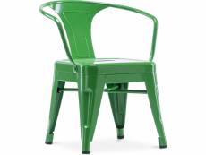 Chaise pour enfant stylix – avec accoudoirs - métal vert