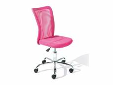 Clide - chaise de bureau enfant tissu rose et pieds