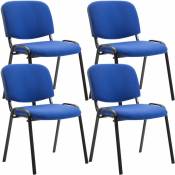 CLP - Lot de 4 chaises visiteur Ken en tissu Bleu