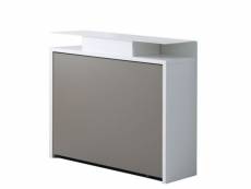 Console extensible design balto plus avec tables dépliables gris taupe-chaises intégrées gris taupe-structure blanc 20100892918