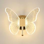Delaveek - Lampe Murale Papillon led 10W : Applique Murale Créative Réglable 3-couleurs 3000K-6500K pour Chevet, Chambres