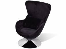 Fauteuil chaise siège lounge design club sofa salon en forme d’œuf noir helloshop26 1102059par3