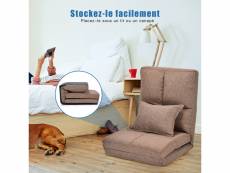 Giantex chaise longue réglable fauteuil relax de sol matelas pliant, canapé paresseux avec pouf confortable et dossier ajustable de 5 positions pour m