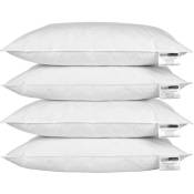 Homescapes - Lot de 4 oreillers en plumes de canard, 50 x 75 cm - Blanc