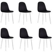 Homy France - Lot de 6 chaises en velours noir pieds