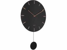 Horloge ronde en acier impressive 47 cm noir et cuivré