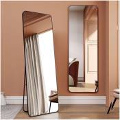 Koticidsin - WeValley 137 x 37 cm Miroir sur Pied, Miroir de Sol, Miroirs muraux, Miroir Autoportant, Alliage d'Aluminium avec Noir