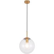 Lampe de plafond design sphérique - Lampe suspendue en cristal - Alvis Transparent - Verre, Métal - Transparent
