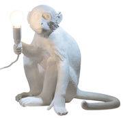 Lampe de table Monkey Sitting / Indoor - H 32 cm - Seletti blanc en plastique