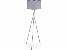 Lampe sur trois pieds décorative interrupteur lumière indirecte lampadaire de salon grise helloshop26 13_0001490