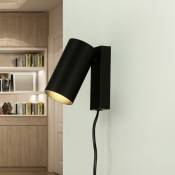 Licht-erlebnisse - Petite lampe spot avec interrupteur Noir GU10 - Noir
