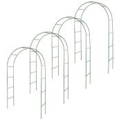 Lot de 4 arches de jardin métallique pour plantes