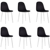 Lot de 6 chaises en velours noir pieds chromés - scandinave
