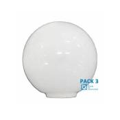 Ltde - Pack 3 Abat-jour boule verre opale 14 cm bouche