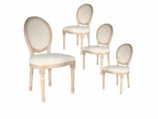 Melinda - lot de 4 chaises baroques avec dossier canné