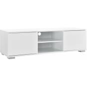 Meuble TV buffets bas téléviseur armoire MDF 120 cm blanc - Blanc