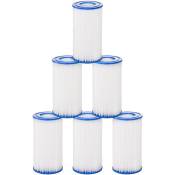 Outsunny - Lot de 6 cartouches filtrantes pour spa - cartouches de filtration - pp bleu fibres Dacron blanc - Bleu