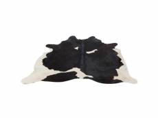 Paris prix - tapis déco en cuir "vache" 230x240cm noir & blanc