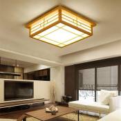 Plafonnier led Tatami - En bois massif - Pour chambre à coucher, balcon, protocole - Lumière chaude - 35 x 35 cm